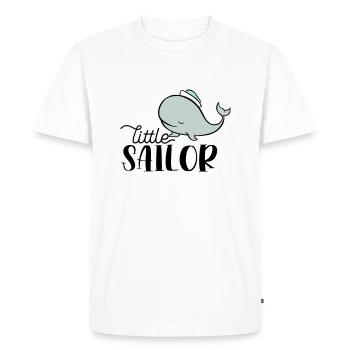 PETIT MARIN BALEINE MARINS BALEINES CAPITAINE MOTIF - T-shirt Premium bio Homme - blanc - Devant - Nico (187cm)