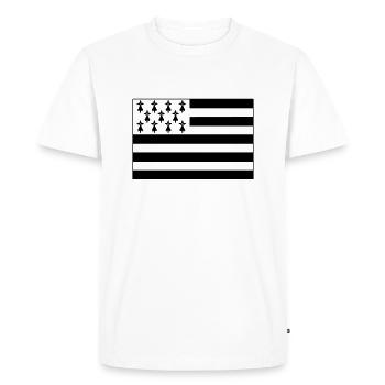 drapeau breton numéro 2 - T-shirt Premium bio Homme - blanc - Devant - Nico (187cm)