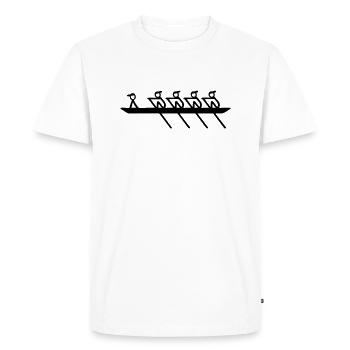 quatre de couple (4x +) avec barreur - Aviron - T-shirt Premium bio Homme - blanc - Devant - Nico (187cm)