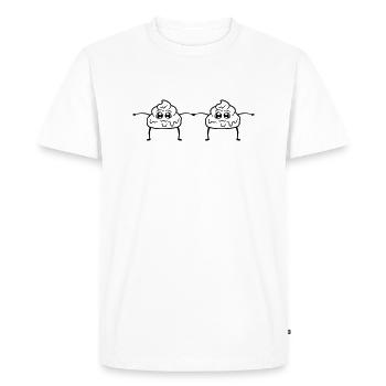 kacke 2 amis équipe couple amour scheisse figure mae - T-shirt Premium bio Homme - blanc - Devant - Nico (187cm)