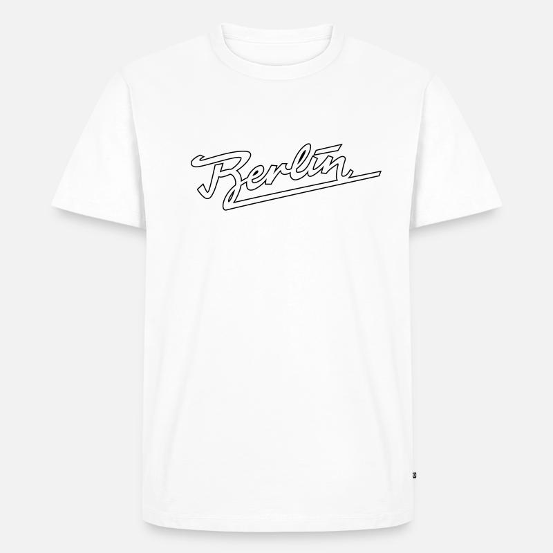 Berlin Logo mit Kontur - Männer Premium Bio T-Shirt - Weiß