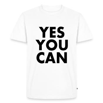 Yes you can - T-shirt Premium bio Homme - blanc - Devant - Nico (187cm)
