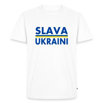 Slava ukraini - T-shirt Premium bio Homme - blanc - Devant - Nico (187cm)