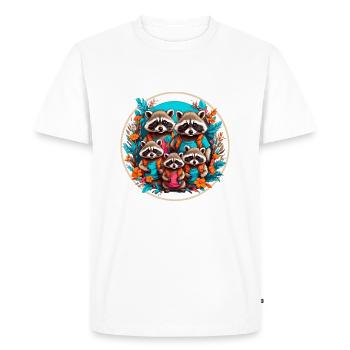 Mignon adorable raton laveur famille - T-shirt Premium bio Homme - blanc - Devant - Nico (187cm)