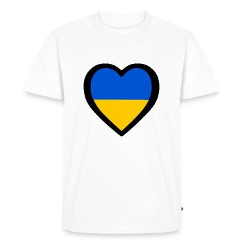 Ukraine - T-shirt Premium bio Homme - blanc - Devant - Nico (187cm)