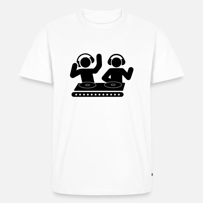 Double DJ - Männer Premium Bio T-Shirt - Weiß