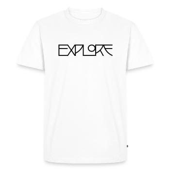 Explore - Men's Premium Organic T-Shirt - white - Front - Nico (187cm)