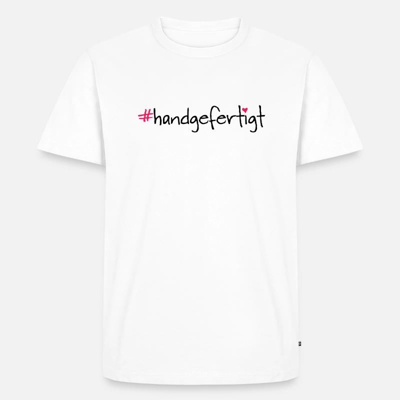#handgefertigt - Männer Premium Bio T-Shirt - Weiß