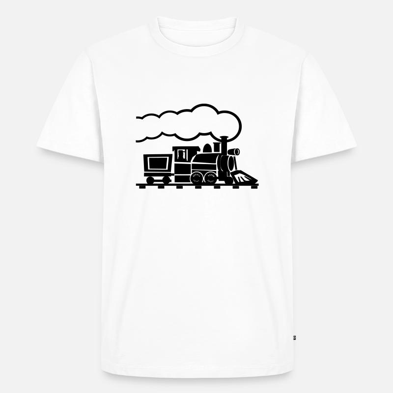 Alte Lok 2 - Männer Premium Bio T-Shirt - Weiß