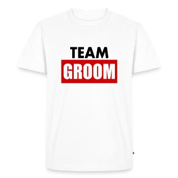 Team groom - Men's Premium Organic T-Shirt - white - Front - Nico (187cm)