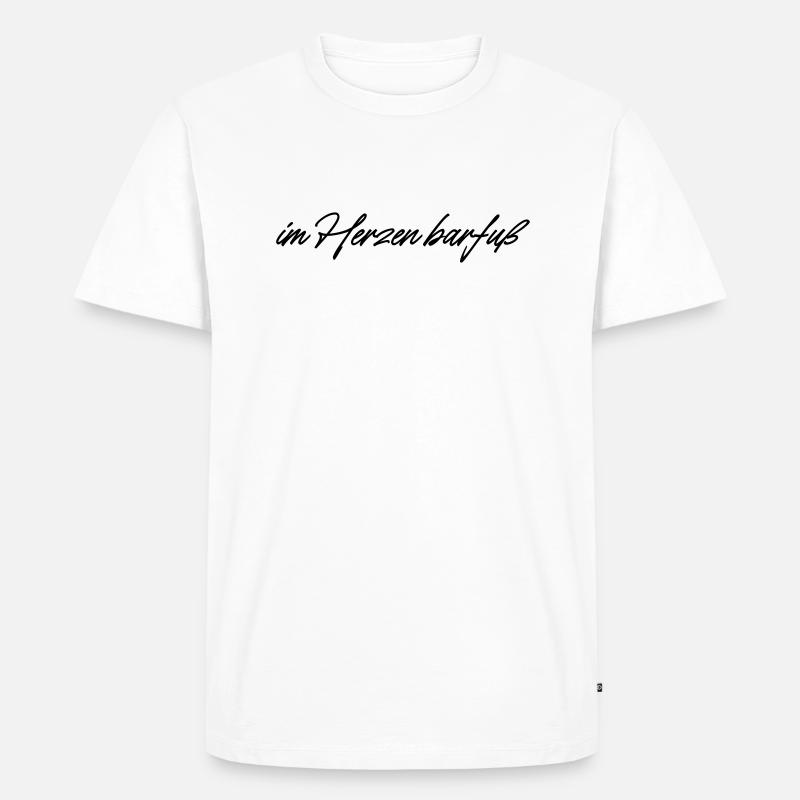 im Herzen barfuß - Männer Premium Bio T-Shirt - Weiß