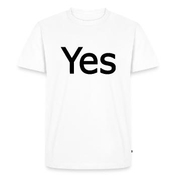 Yes - Men's Premium Organic T-Shirt - white - Front - Nico (187cm)