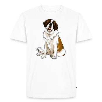 Chien Saint Bernard (textiles clairs) - T-shirt Premium bio Homme - blanc - Devant - Nico (187cm)