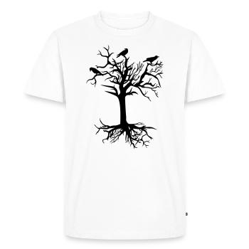 Raven Raven old tree mystical - Men's Premium Organic T-Shirt - white - Front - Nico (187cm)
