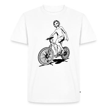 MTB style for adventurers - Ride with Style. - Men's Premium Organic T-Shirt - white - Front - Nico (187cm)