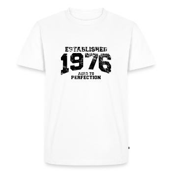 established 1976 - aged to perfection(fr) - T-shirt Premium bio Homme - blanc - Devant - Nico (187cm)