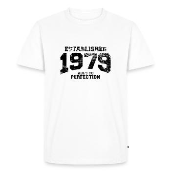 established 1979 - aged to perfection(fr) - T-shirt Premium bio Homme - blanc - Devant - Nico (187cm)