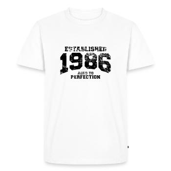 established 1986 - aged to perfection(fr) - T-shirt Premium bio Homme - blanc - Devant - Nico (187cm)
