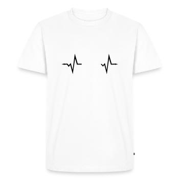 Archery, Bow and Arrow Heartbeat, 2 colors - Men's Premium Organic T-Shirt - white - Front - Nico (187cm)