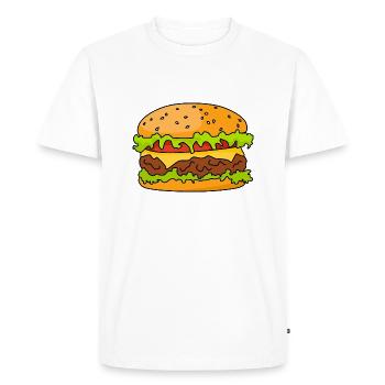 Hamburgers ou cheeseburgers - T-shirt Premium bio Homme - blanc - Devant - Nico (187cm)