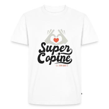 Super copine l unique cadeau copine amie - T-shirt Premium bio Homme - blanc - Devant - Nico (187cm)