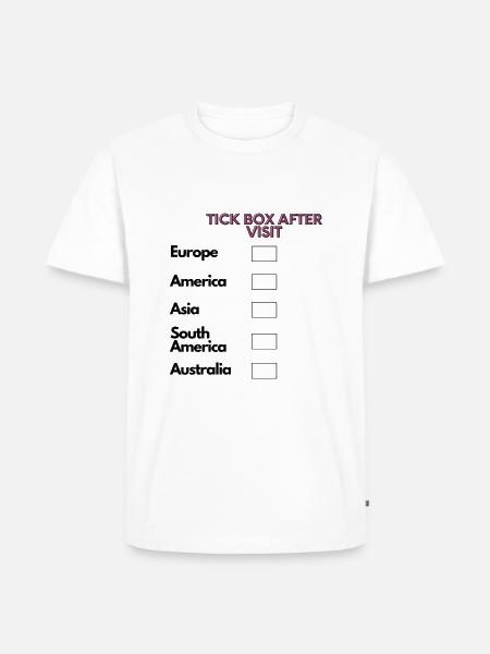 Checklist Kontinente - Männer Premium Bio T-Shirt - Weiß