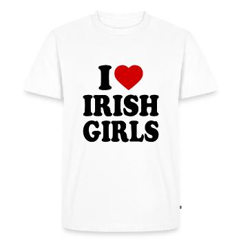 I love irish girls - Men's Premium Organic T-Shirt - white - Front - Nico (187cm)