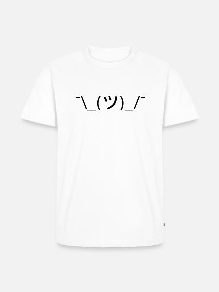 Shrug Emoticon ¯\_(ツ)_/¯ Japanese Kaomoji - Men's Premium Organic T-Shirt - white