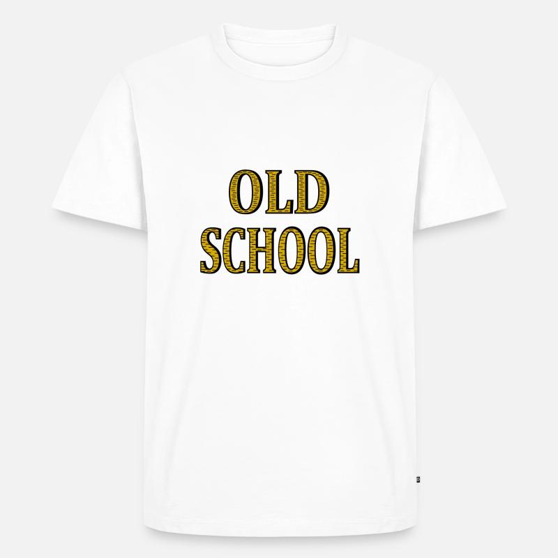 Old school - Männer Premium Bio T-Shirt - Weiß