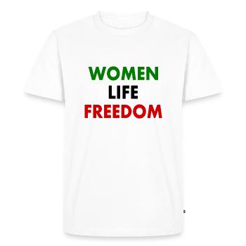 Women life freedom - Men's Premium Organic T-Shirt - white - Front - Nico (187cm)