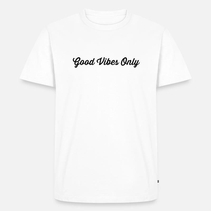 Good Vibes Only - Männer Premium Bio T-Shirt - Weiß