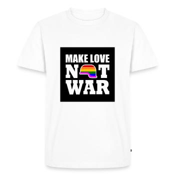 Make love not war - T-shirt Premium bio Homme - blanc - Devant - Nico (187cm)