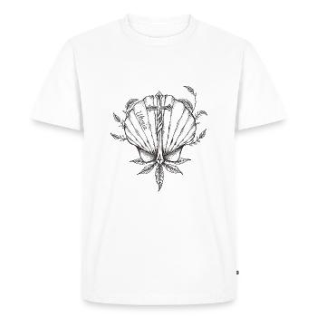 ultreïa, Camino de Santiago, chemin de Compostelle - T-shirt Premium bio Homme - blanc - Devant - Nico (187cm)