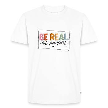 IDÉE DE RÉALITÉ RÉELLE PAS PARFAITE MOTIF DE PERFECTION - T-shirt Premium bio Homme - blanc - Devant - Nico (187cm)
