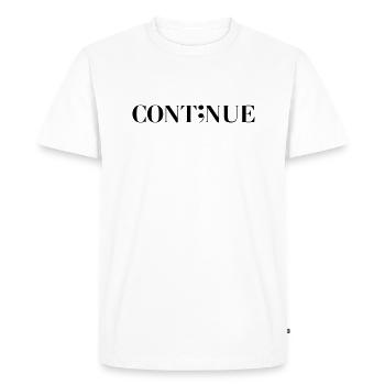 Continue black - Men's Premium Organic T-Shirt - white - Front - Nico (187cm)