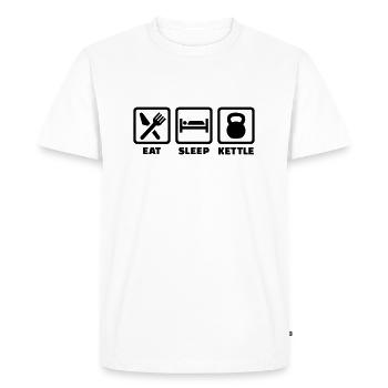 Eat Sleep Kettlebell - Men's Premium Organic T-Shirt - white - Front - Nico (187cm)