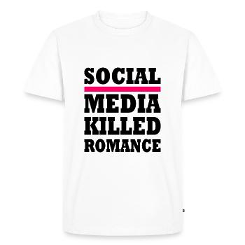 social media killed romance - Men's Premium Organic T-Shirt - white - Front - Nico (187cm)