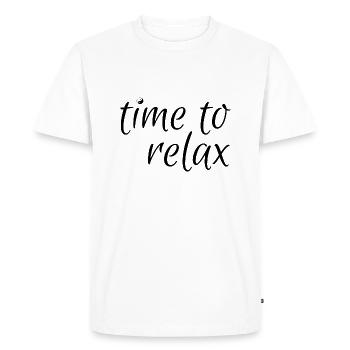 Temps pour se détendre - T-shirt Premium bio Homme - blanc - Devant - Nico (187cm)