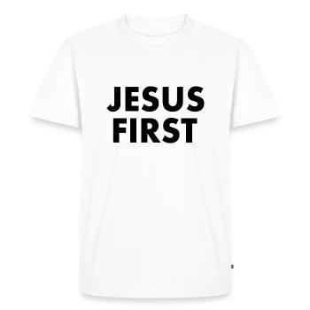 Jesus first - T-shirt Premium bio Homme - blanc - Devant - Nico (187cm)