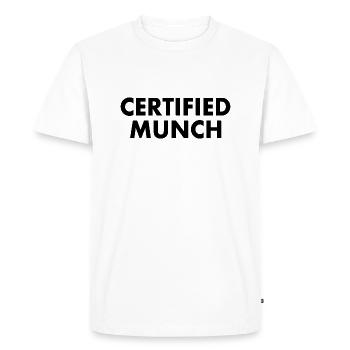Certified munch - Men's Premium Organic T-Shirt - white - Front - Nico (187cm)