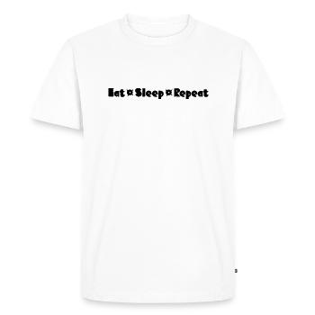 Eat Sleep Repeat - Men's Premium Organic T-Shirt - white - Front - Nico (187cm)