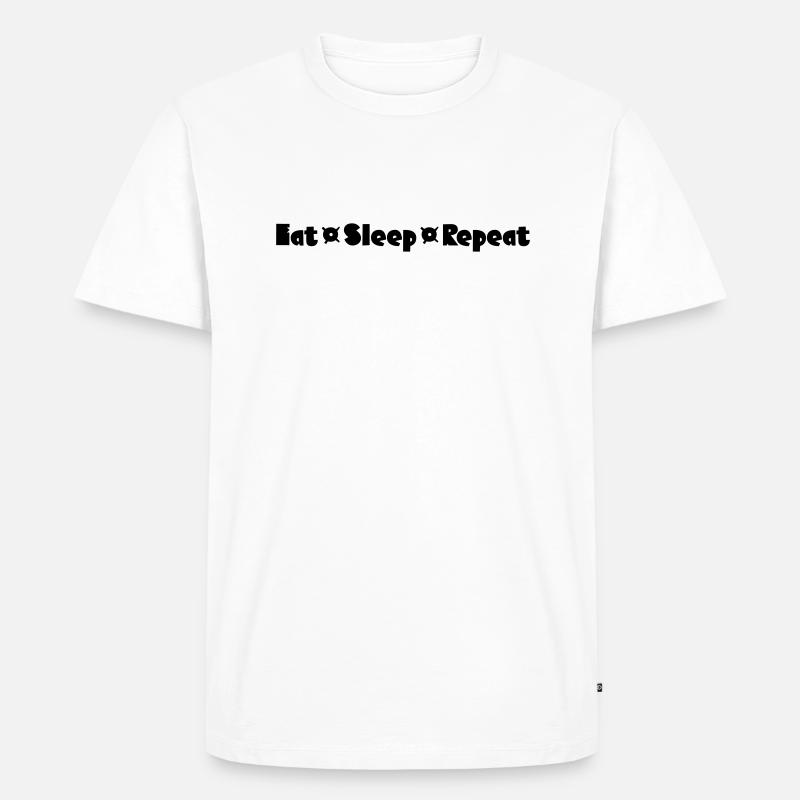 Eat Sleep Repeat - Männer Premium Bio T-Shirt - Weiß