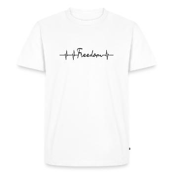 Freedom Heart Rate - Men's Premium Organic T-Shirt - white - Front - Nico (187cm)