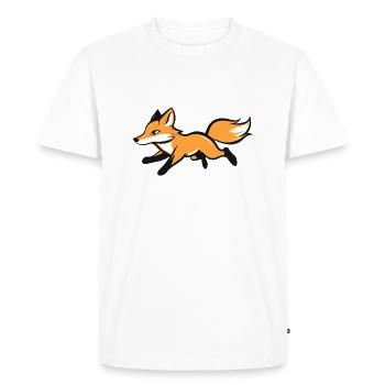 :: A happily running fox :: - Men's Premium Organic T-Shirt - white - Front - Nico (187cm)
