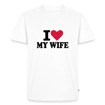 Marie - Amie - T-shirt Premium bio Homme - blanc - Devant - Nico (187cm)