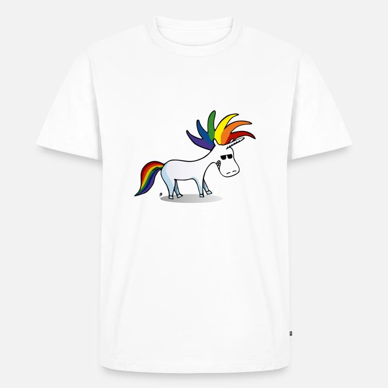 Punk Einhorn - Männer Premium Bio T-Shirt - Weiß