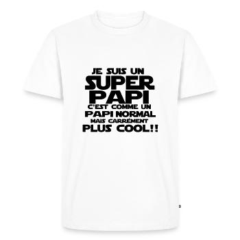 un papi carrément plus cool - T-shirt Premium bio Homme - blanc - Devant - Nico (187cm)