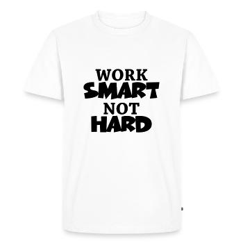 Work smart, not hard - T-shirt Premium bio Homme - blanc - Devant - Nico (187cm)