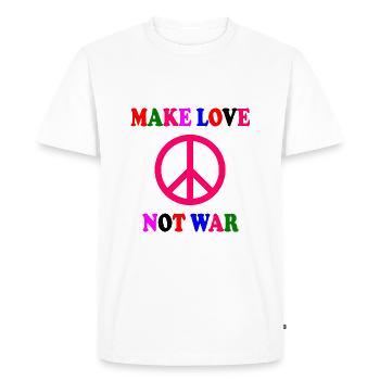 Make love not war - T-shirt Premium bio Homme - blanc - Devant - Nico (187cm)