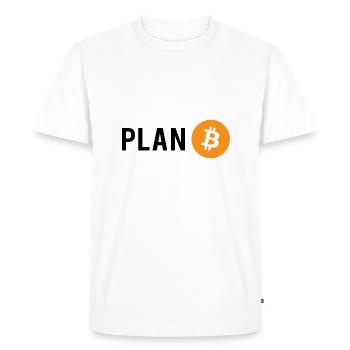 Plan B - Plan Bitcoin - T-shirt Premium bio Homme - blanc - Devant - Nico (187cm)